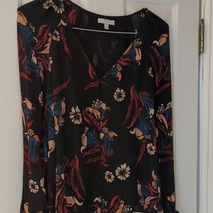 Joie Black Floral V-Neck Sweater